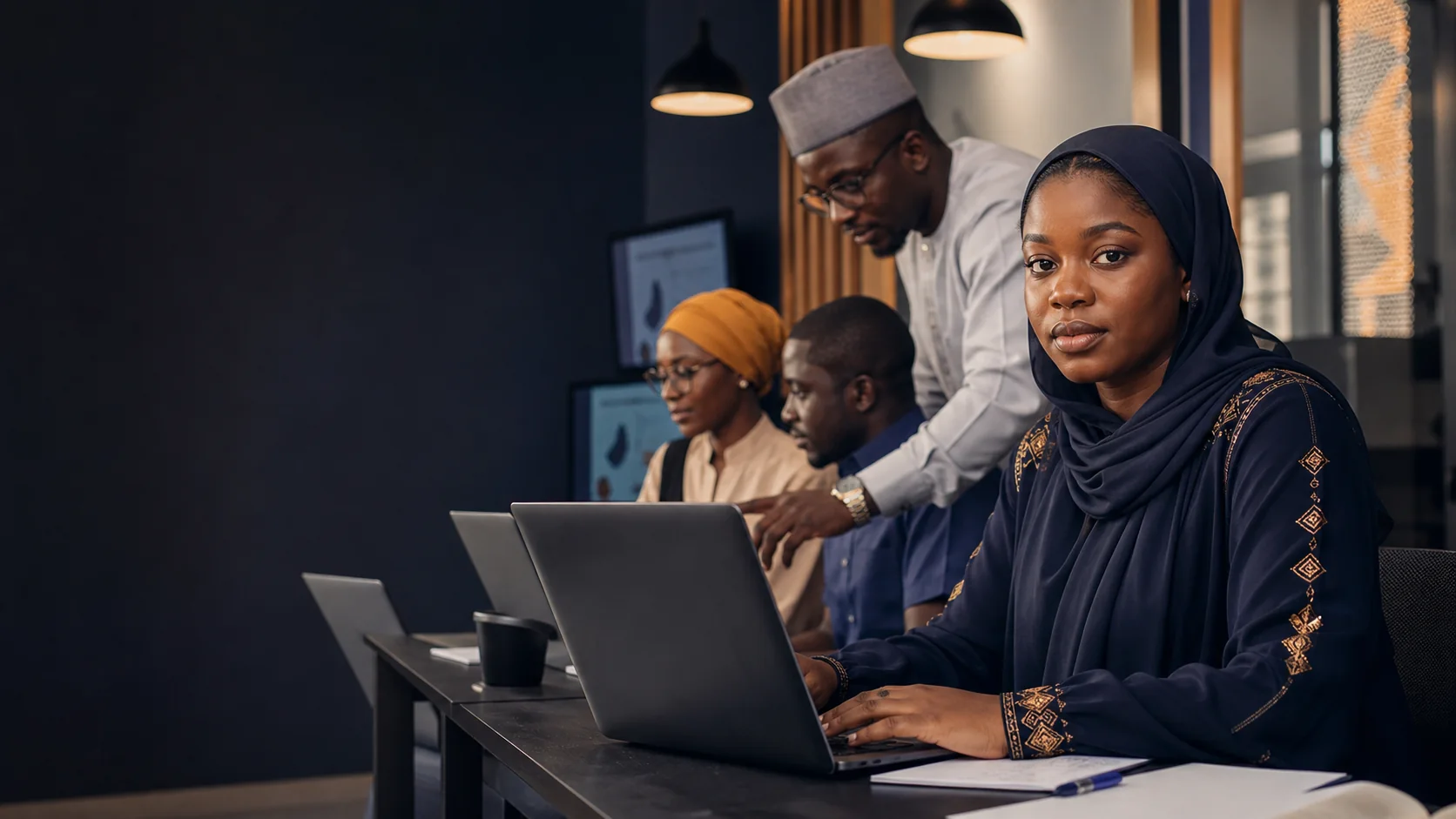 Professionnels camerounais en formation numérique dans un espace EGS